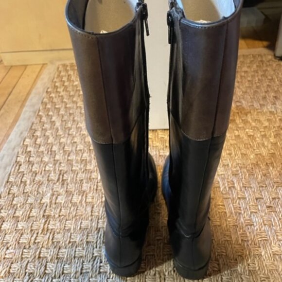 Sesto Meucci tall Daisy boots in black nappa with tan border - Picture 6 of 9